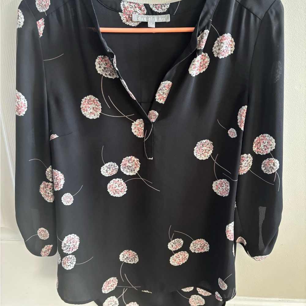Daniel Rainn Black Floral Blouse